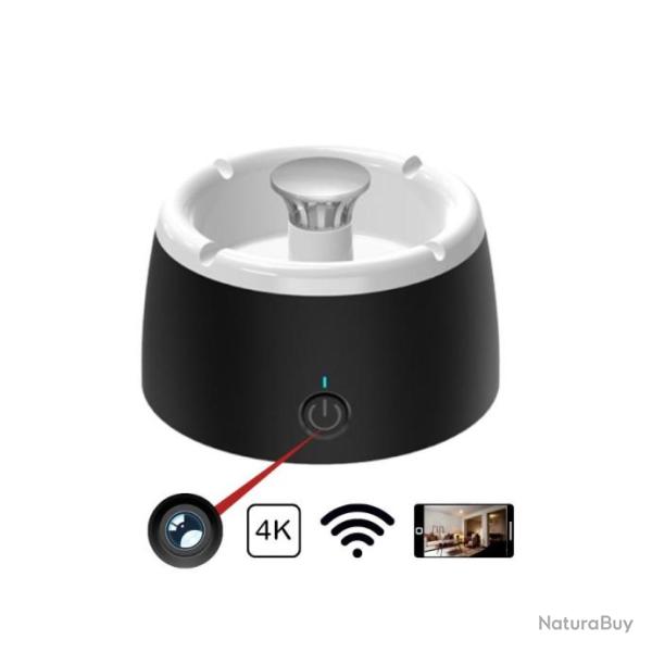 Cendrier Cam�ra 4k Wifi avec purificateur d'air avec d�tection de mouvement, slot SD