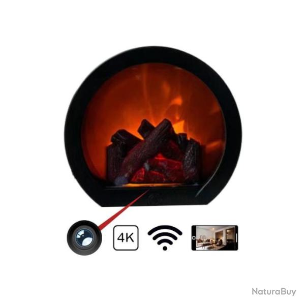 cheminee Cam�ra 4k Wifi D�coration �cran LED Rond