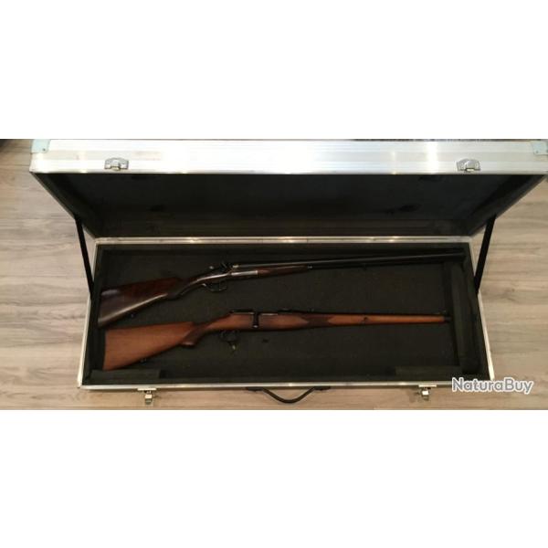 VALISE DE TRANSPORT 2 CARABINES / FUSILS   "LM ENGINEERING"  made in USA HAUT DE GAMME  EN ALU