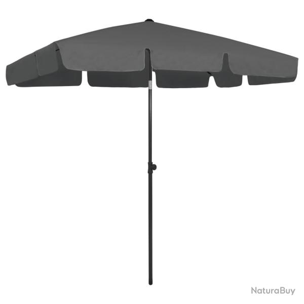 Parasol de plage 200 x 125 cm polyester anti-UV anthracite 02_0008373
