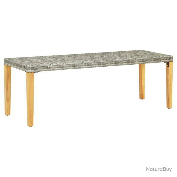 Banc de jardin meuble de patio d'ext�rieur terrasse 80 cm r�sine tress�e gris 02_0011328