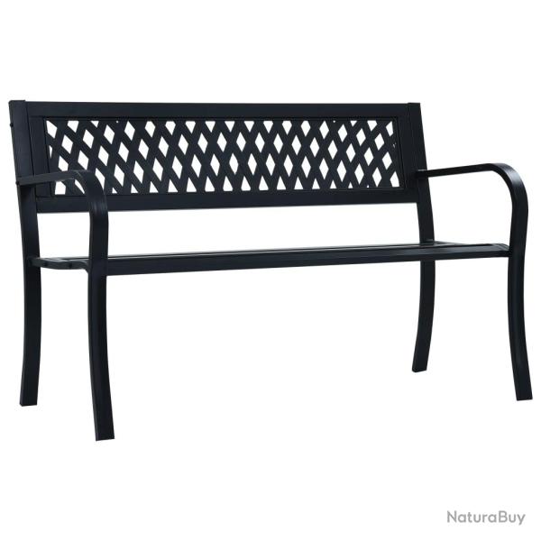 Banc de jardin meuble de patio d'extrieur terrasse 125 cm noir acier 02_0011233