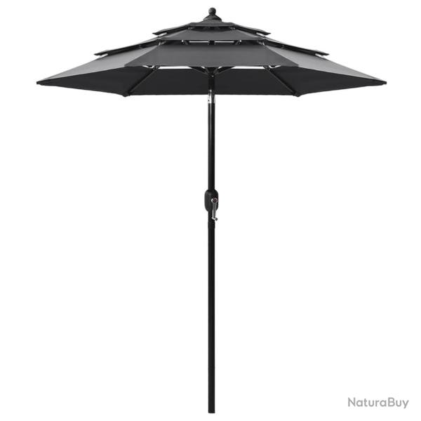 Parasol  3 niveaux avec mt en aluminium 2 m anthracite 02_0008737