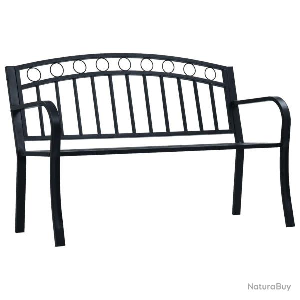 Banc de jardin meuble de patio d'extrieur terrasse 125 cm noir acier 02_0011232