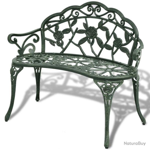 Banc de jardin meuble de patio d'ext�rieur terrasse 100 x 54 x 80 cm aluminium coul� vert 02_0011143