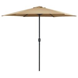 Parasol d'ext&eacute;rieur et m&acirc;t en aluminium 270 x 246 cm taupe 02_0008290