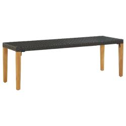 Banc de jardin meuble de patio d'ext&eacute;rieur terrasse 80 cm r&eacute;sine tress&eacute;e noir 02_0011331