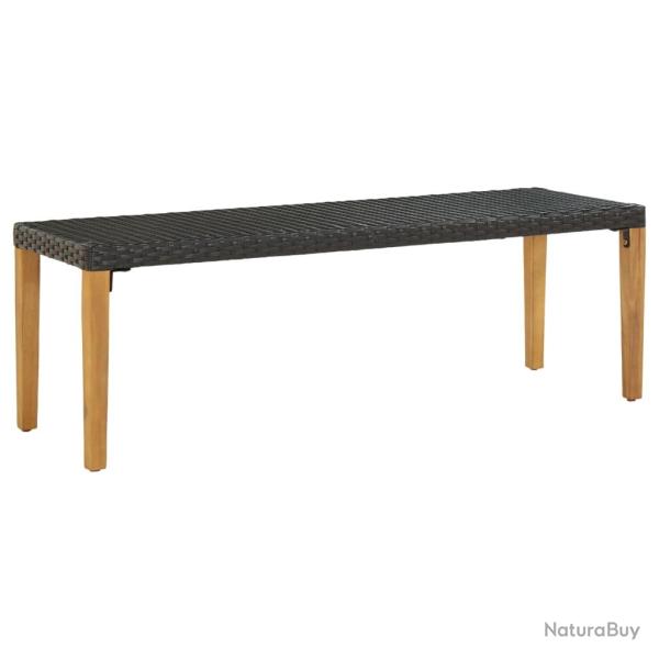 Banc de jardin meuble de patio d'ext�rieur terrasse 80 cm r�sine tress�e noir 02_0011331
