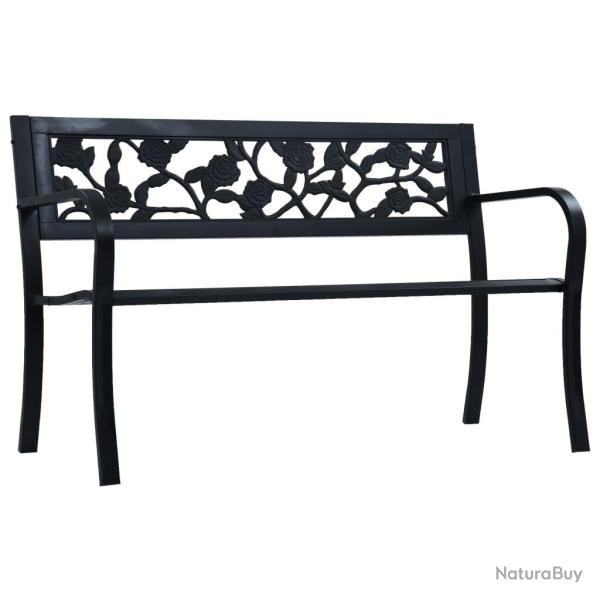 Banc de jardin meuble de patio d'extrieur terrasse 125 cm noir acier 02_0011235