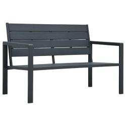 Banc de jardin meuble de patio d'ext&eacute;rieur terrasse 120 cm pehd gris aspect de bois 02_0011205