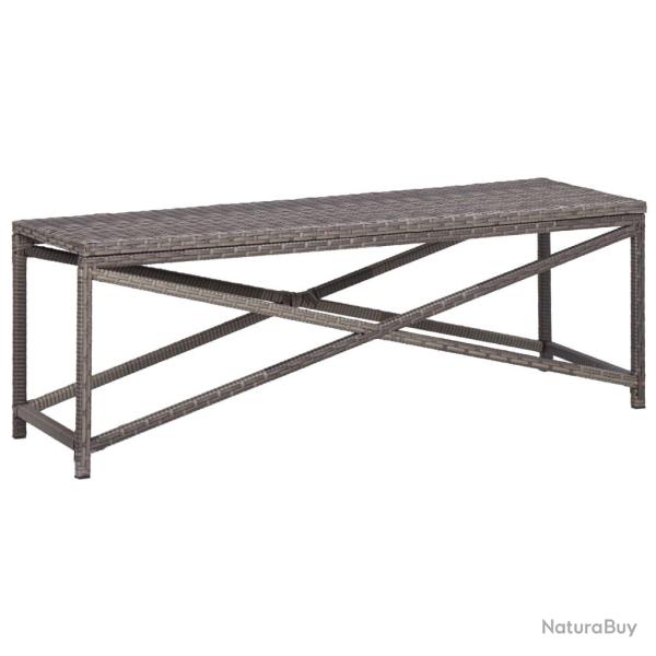 Banc de jardin meuble de patio d'extrieur terrasse 120 cm rsine tresse gris 02_0011207