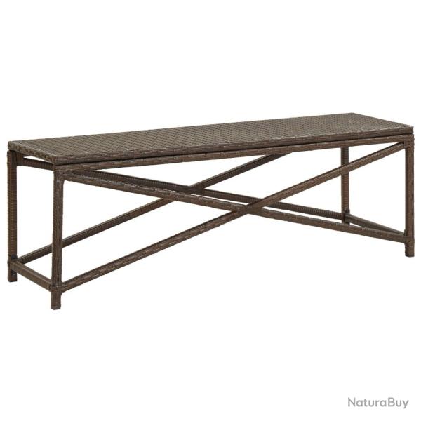 Banc de jardin meuble de patio d'extrieur terrasse 120 cm rsine tresse marron 02_0011208
