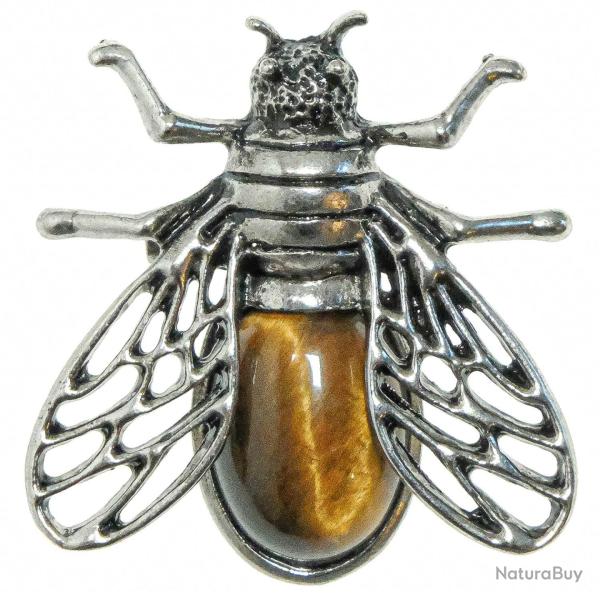 Broche abeille avec oeil de tigre