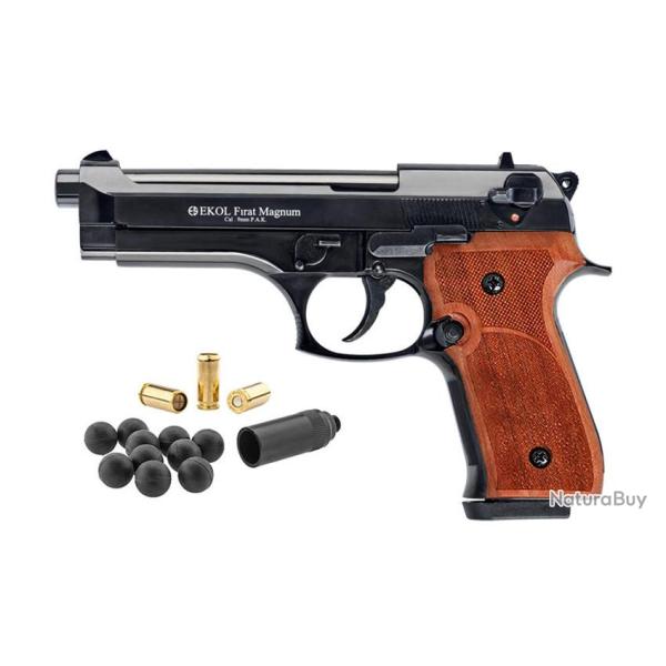 BLACK FRIDAY // PISTOLET GOMME GOGNE EKOL FIRAT NOIR/BOIS 9MM