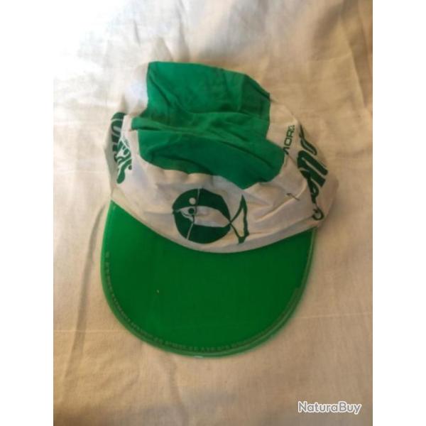 1 casquette Sensas blanc vert visi�re plastique p�che occasion collection
