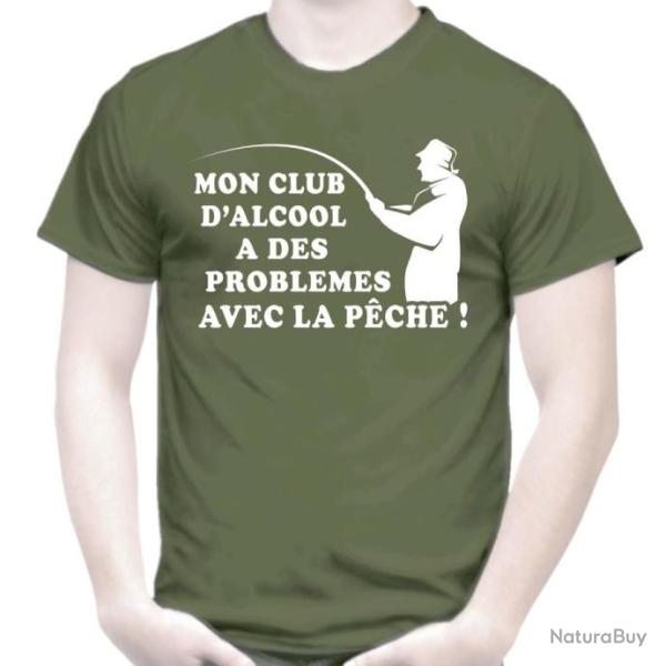 T-SHIRT HUMOUR - MON CLUB D'ALCOOL A DES PROBLEMES AVEC LA P�CHE -  Blague Dr�le Id�e cadeau No�l