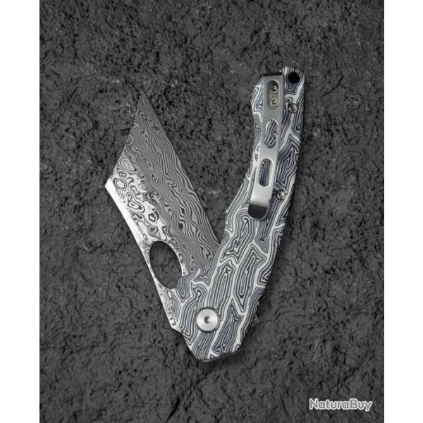 Couteau Bestech Skirmish Black/White Damas Lame Cleaver Manche G10 IKBS Linerlock Clip BTKL07A
