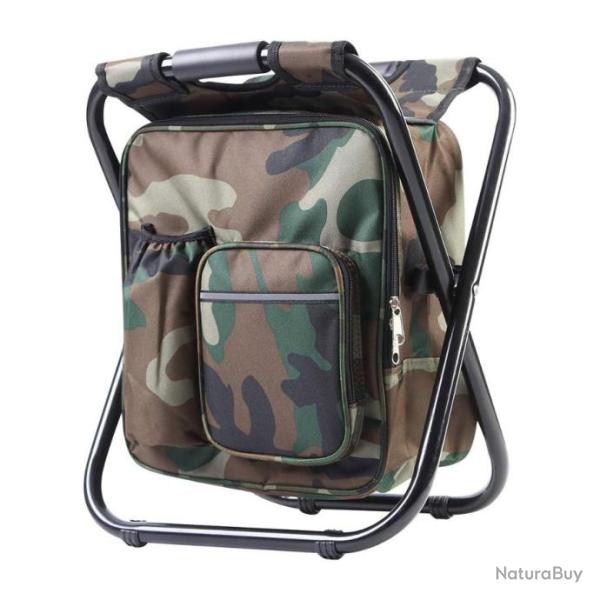 Tabouret Sac � Dos 3 en 1 Isotherme pour Camping Randonn�e P�che Festival Plage
