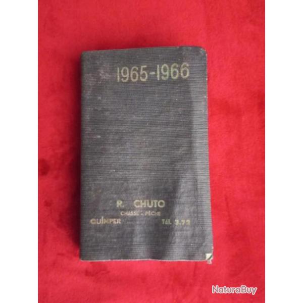 Agenda du chasseur  6,5x 10,5 cm, 1965-66, reli, vierge, aucune annotation, trs bon tat.
