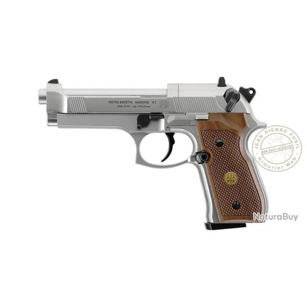 Pistolet � plomb 4.5 mm UMAREX - BERETTA 92 FS (4 joules max) Nickel Bois