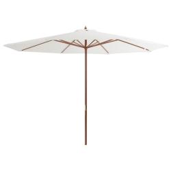 Parasol avec m&acirc;t en bois 350 cm blanc sable 02_0008127
