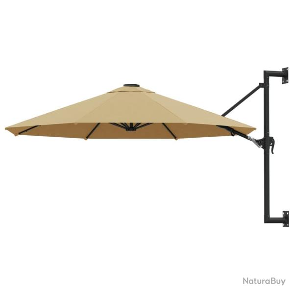 Parasol mural avec m�t m�tallique 300 cm taupe 02_0008688