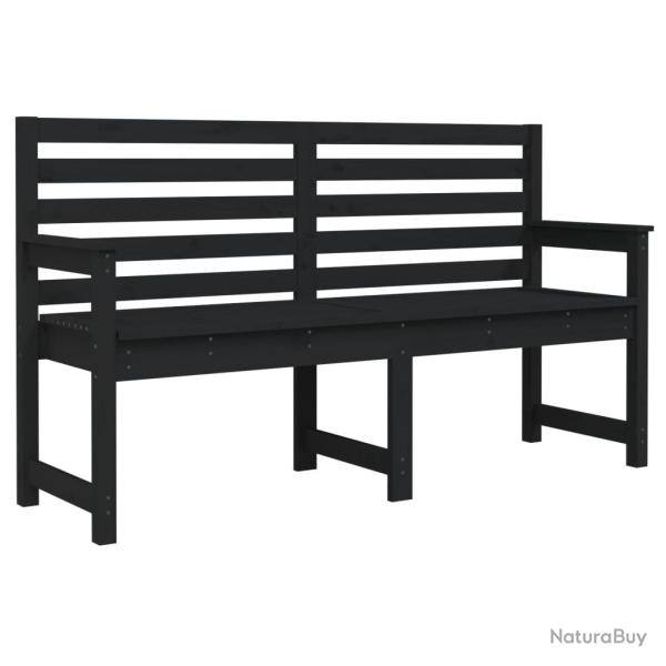 Banc de jardin meuble de patio d'extrieur terrasse noir 159,5 x 48 x 91,5 cm bois massif de pin 02