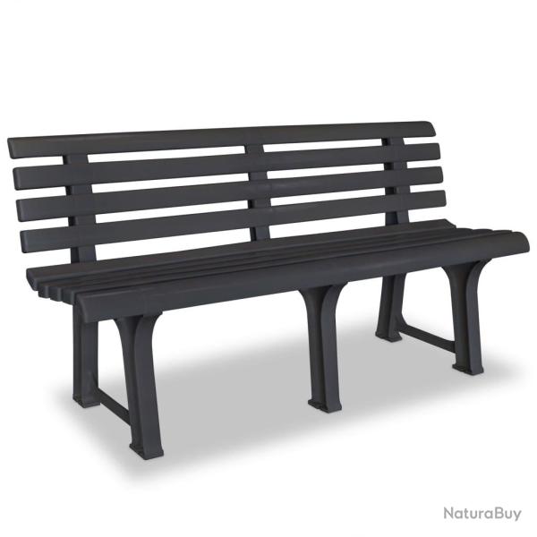 Banc de jardin meuble de patio d'extrieur terrasse 145,5 cm plastique anthracite 02_0011243