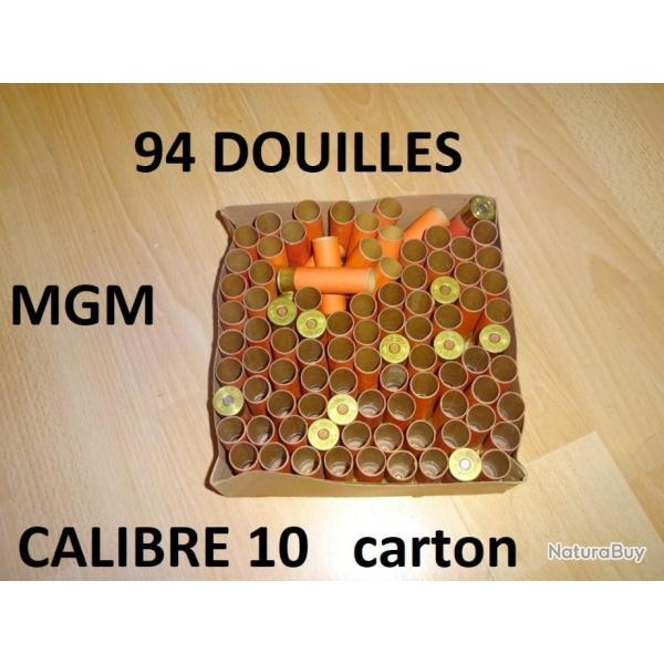 LOT de 94 douilles marque MGM calibre 10 en CARTON longueur 75mm - VENDU PAR JEPERCUTE (D23F102)