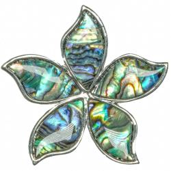 Broche fleur avec nacre abalone