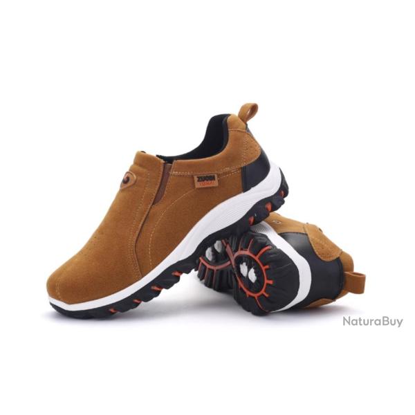 Baskets sans lacet, ultra l�g�re et confortable du 38 au 48 au choix coloris Brown