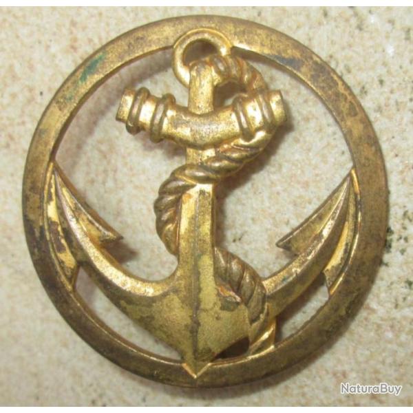 Insigne de bret, Coloniale, Troupes de Marine, dor, embouti,Aubert