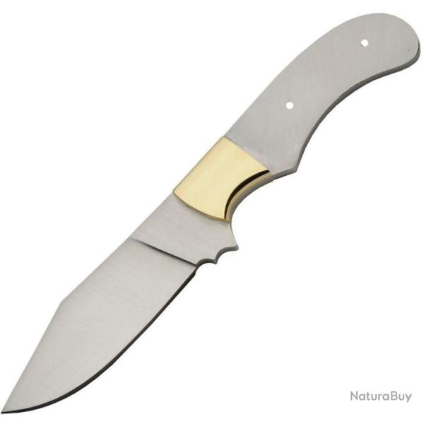 Lot de 3 Lames � Customiser Skinner Clip Point Lame Acier Inox Garde Laiton BL7728