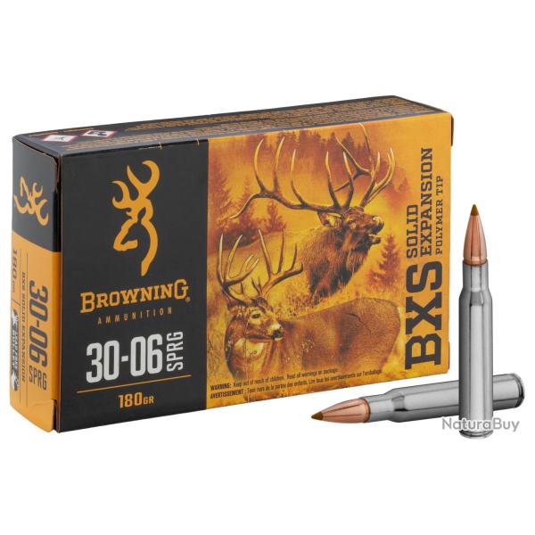 Munition grande chasse Browning cal. 30-06 Springfield BXS 180 gr - grande chasse