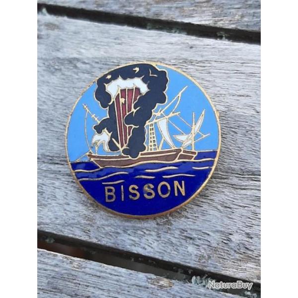 Insigne de la marine Fran�aise dragueur ou vedette Indochine Augis �maill�.