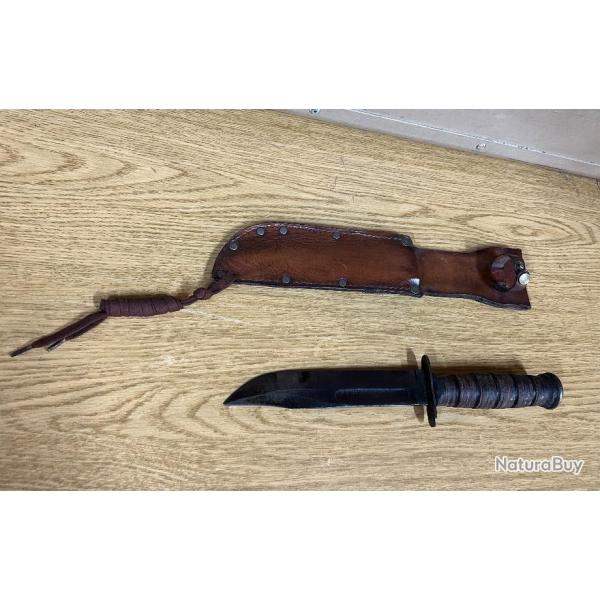 RARE ORIGINAL AUTHENTIQUE US ARMY / USMC VIETNAM COMBAT KNIFE CAMILLUS EN EXCELLENTE CONDITION !!!