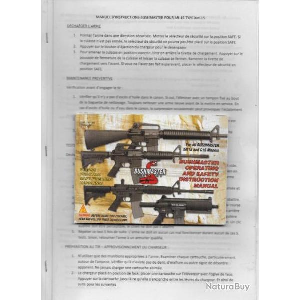 Notice d'utilisation AR-15 / M4 / AR-10 en Fran�ais