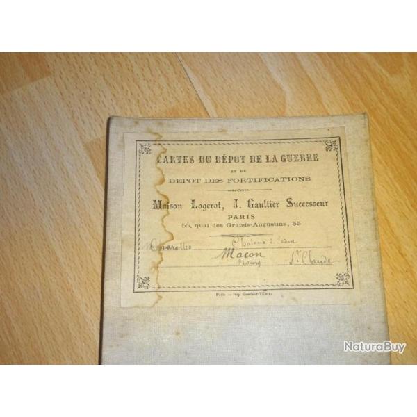 carte du "d�p�t de la guerre et fortifications" MACON de 1884 605x880mm -VENDU PAR JEPERCUTE (D23F1)