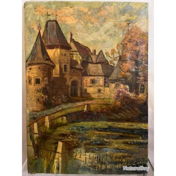 Carl Ernest Bernard Jutz huile  sur toile le ch�teau