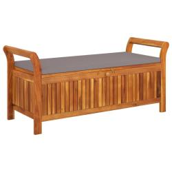 Banc de jardin meuble de patio d'ext&eacute;rieur terrasse de rangement de jardin avec coussin 126 x 50 x