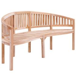 Banc de jardin meuble de patio d'ext&eacute;rieur terrasse en forme de banane 200 cm bois de teck solide 0