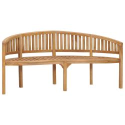Banc de jardin meuble de patio d'ext&eacute;rieur terrasse en forme de banane 180 x 66 x 86 cm bois de tec