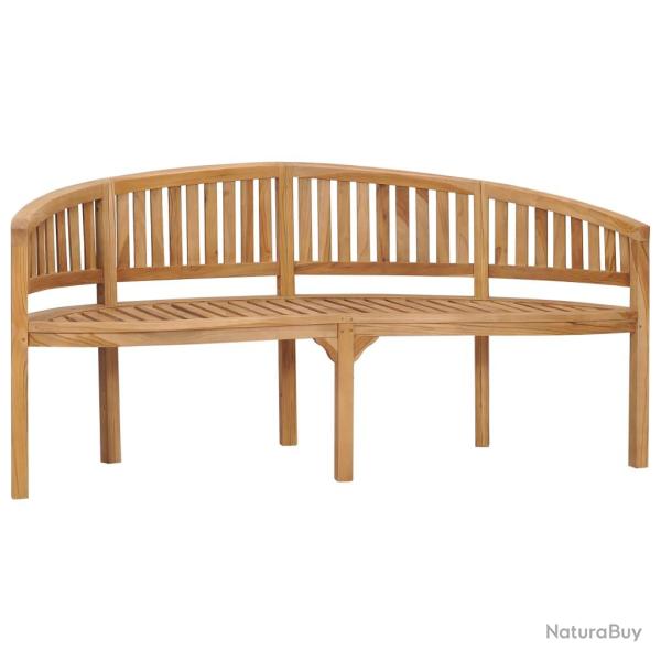Banc de jardin meuble de patio d'ext�rieur terrasse en forme de banane 180 x 66 x 86 cm bois de tec