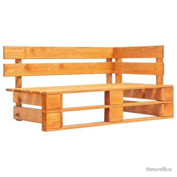 Banc de jardin meuble de patio d'extrieur terrasse palette d'angle de jardin 110 x 65 x 55 cm bois