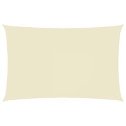 Voile toile d'ombrage parasol tissu oxford rectangulaire 4 x 7 m cr&egrave;me 02_0009708