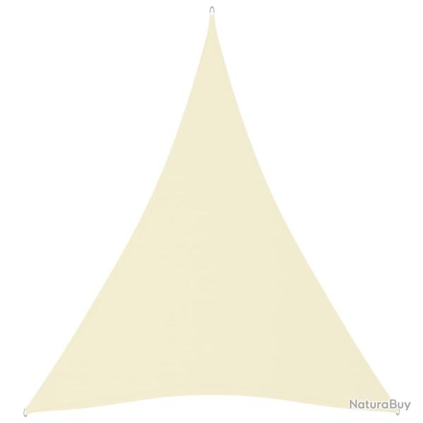 Voile toile d'ombrage parasol tissu oxford triangulaire 3 x 4 x 4 m cr�me 02_0009837