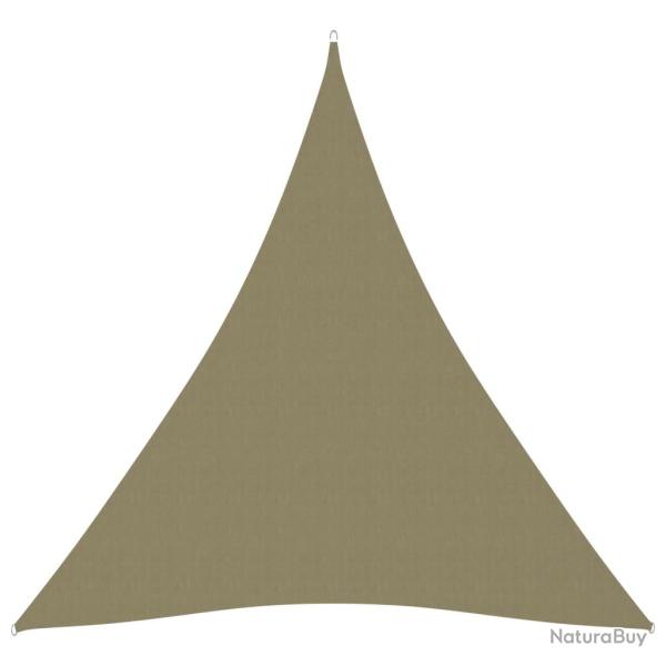 Voile d'ombrage parasol tissu oxford triangulaire 5 x 6 x 6 m beige 02_0009923