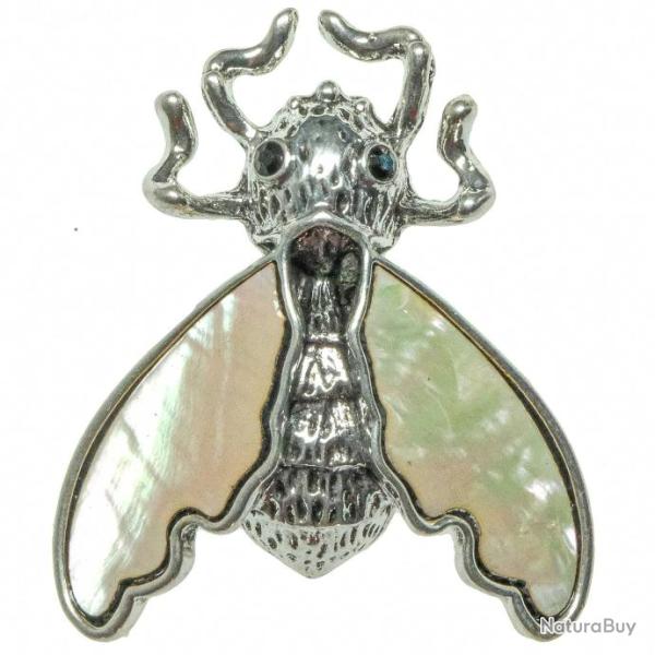 Broche abeille avec nacre blanche