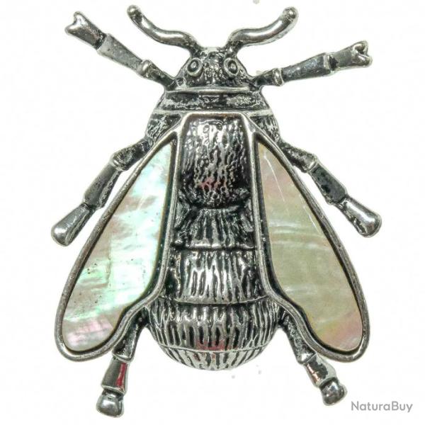 Broche bourdon avec nacre blanche