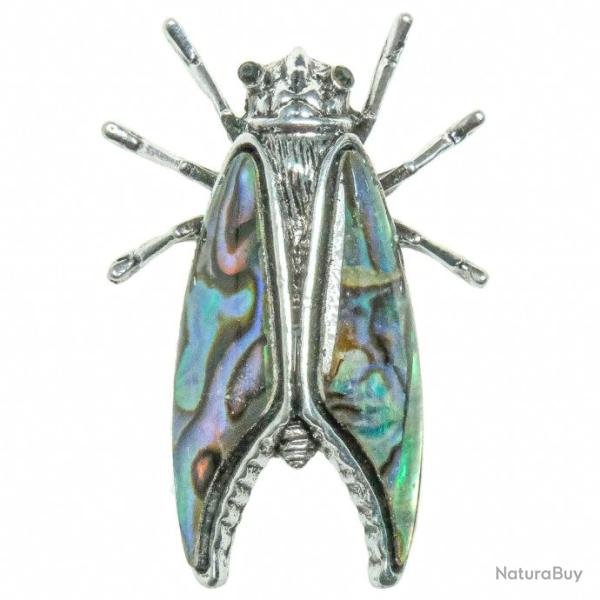 Broche cigale avec nacre abalone